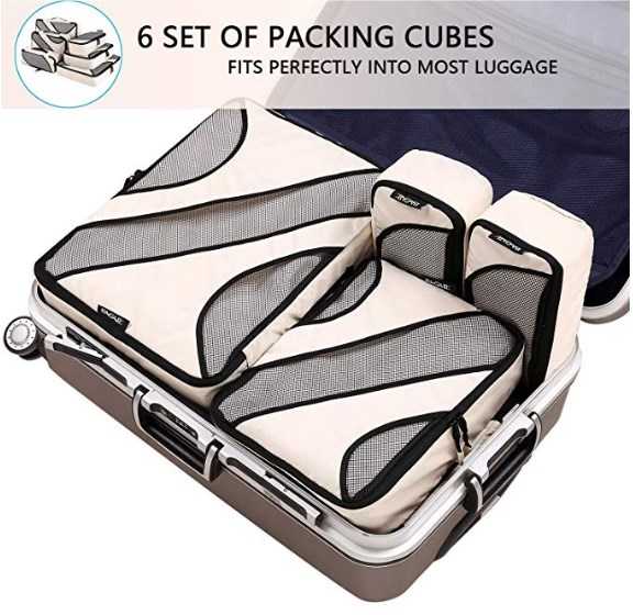 6 packing cubes