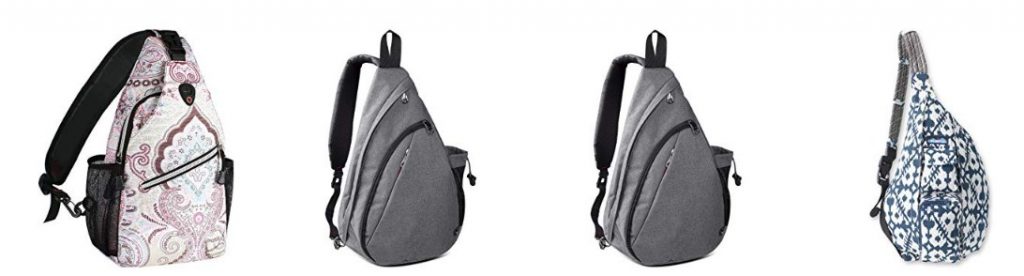 Sling backpacks that fit under the seat are perfect travel companions.